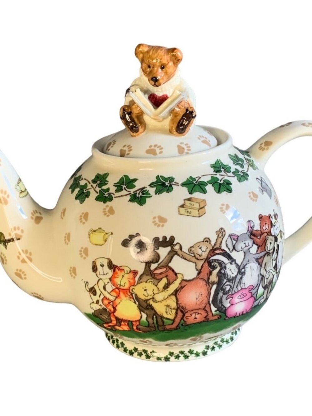 Boyds Bears Teapot 25th Anniversary Paul Cardew Design Animals Ivy Reading